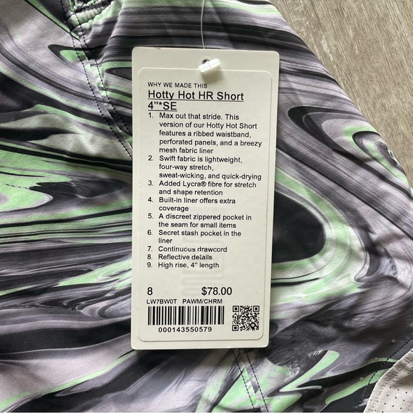 EUC Lululemon Hotty Hot HR Short 4" Special Edition Paint Glide Warp Multi - Picture 9 of 10